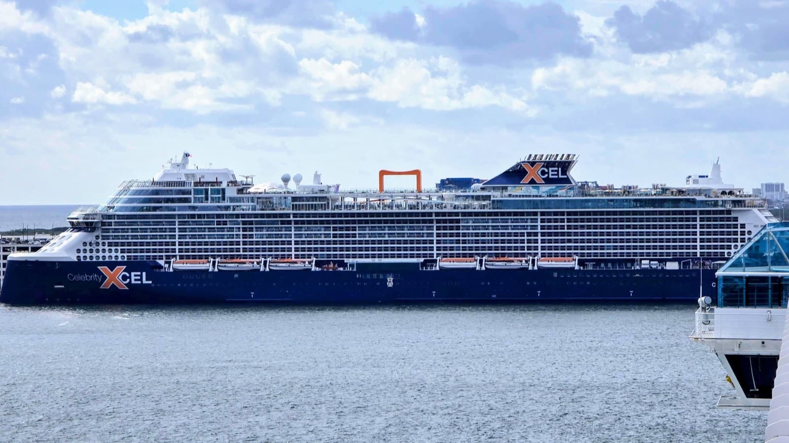 Celebrity Xcel docked at Port Everglades shortly after delivery, November 2025