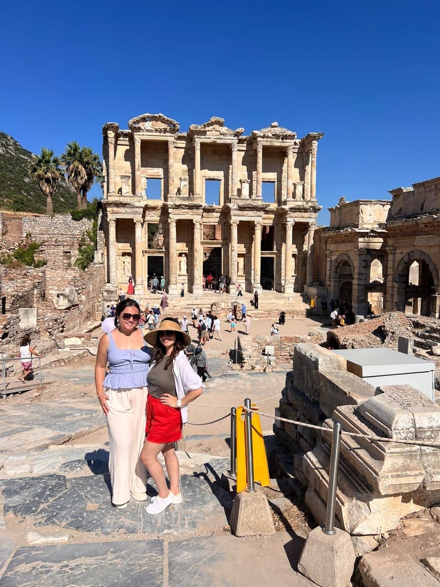 Guests at the Library of Celsus beside the Gate of Mazaeus and Mithridates, Ephesus