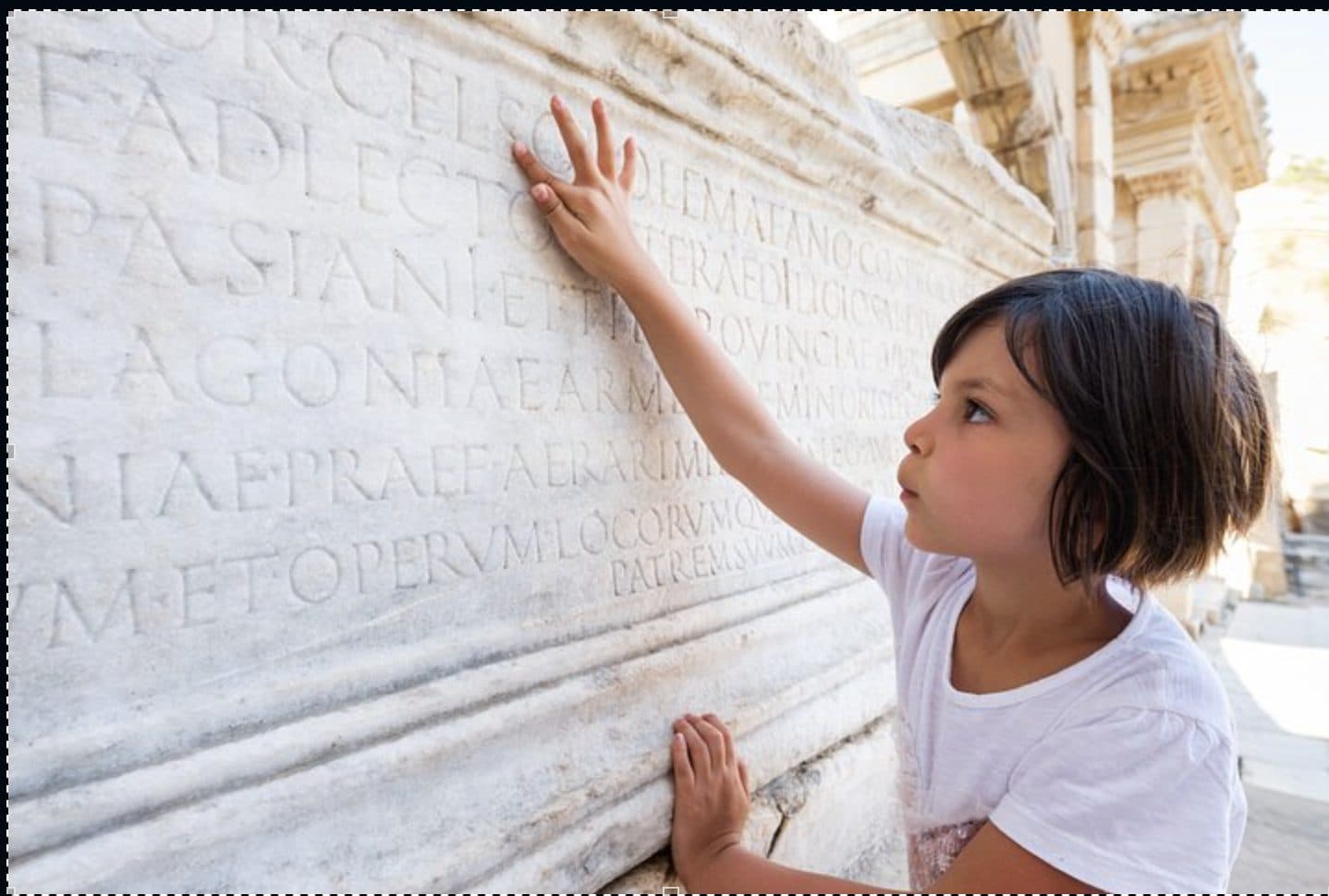 A carved marble inscription at Ephesus, two thousand years old and still legible