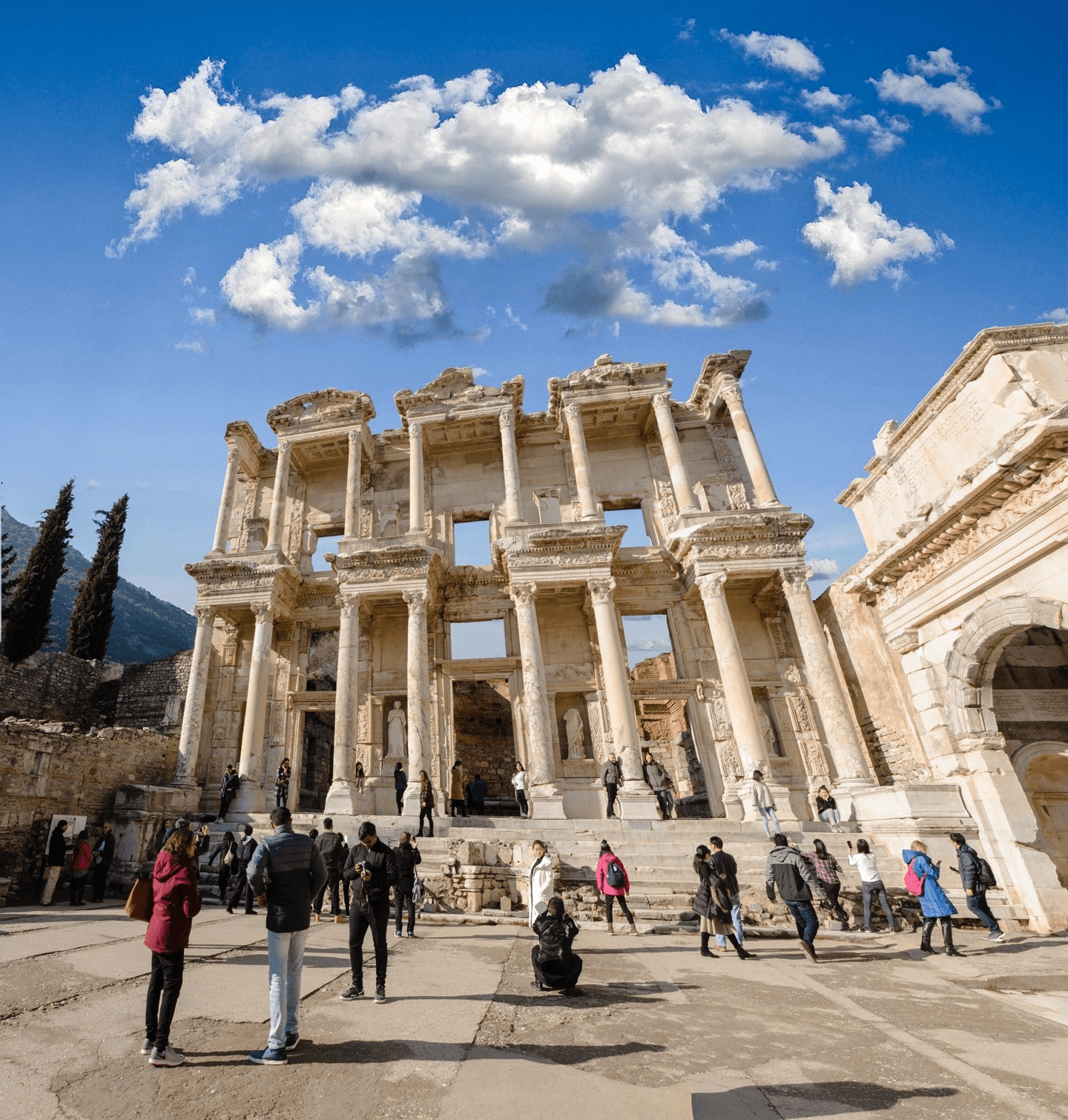The Library of Celsus at Ephesus, the centrepiece of a private Oceania shore day from Kuşadası