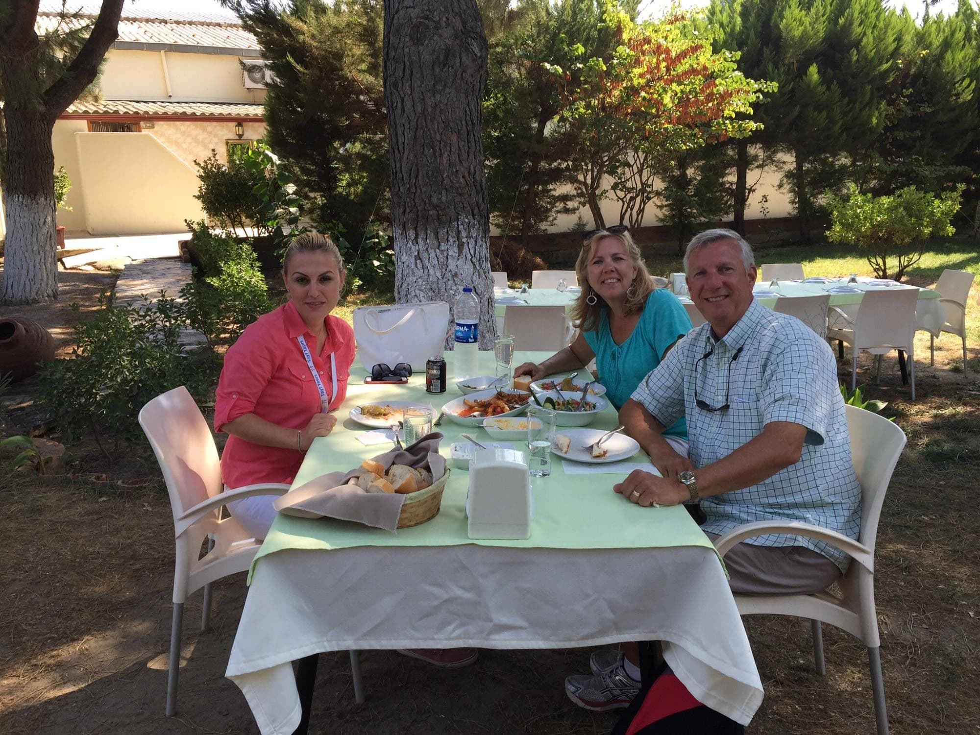 A lunch table at a village restaurant in Şirince, in the hills near Ephesus